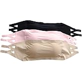 OYOANGLE Girl's 3 Piece Tube Bras Strapless Wireless Padding Bandeau Seamless Training Bralettes
