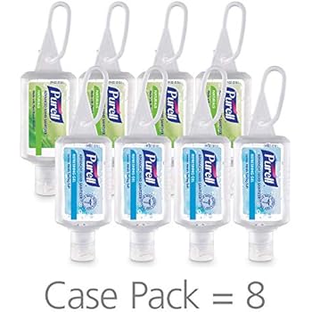 PURELL Advanced Hand Sanitizer Variety Pack, Naturals and Refreshing Gel, 1 fl oz portable flip-cap bottle with JELLY WRAP Carrier (Pack of 8) - 3900-09-ECSC