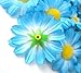 (100) Silk Blue Gerbera Daisy Flower Heads , Gerber Daisies 1.75