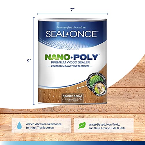 SealOnce Nano+Poly Wood Sealer with Polyurethane Premium Waterproof Sealant 1