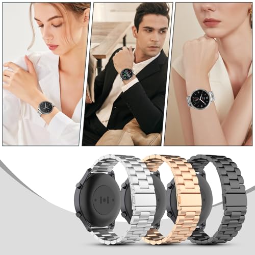 CHULN Compatible with Amazfit Active 2/Active/GTS/GTS 2/Garmin Vivoactive 5, Adjustable Metal Stainless Steel Strap for Amazfit Active 2.(No Host)