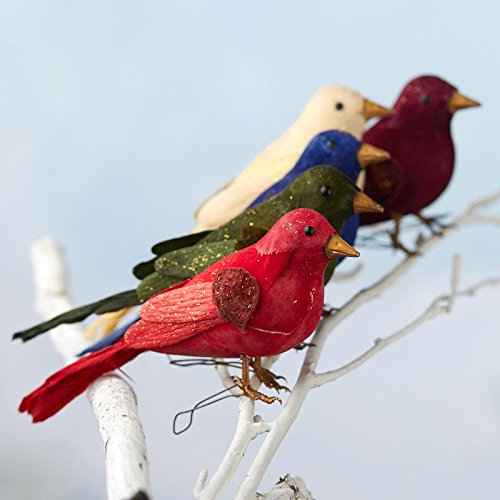 Multicolored Paper Twist Chickadee Birds | 12 Birds | for Indoor Decor