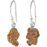Starborn Copper Nugget Drop Earrings with Sterling Silver