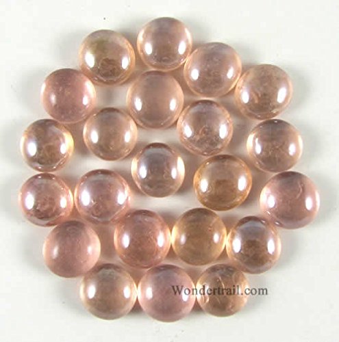 Peachy Pink 12-15mm Glass Bead Tokens (22)