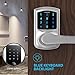 Signstek Digital Electronic Touchscreen Keypad Security Entry Door Lock Interchangeable for Left and Right Door Handle with Hidden Mechanical Key (Silver)
