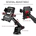 IKOPO 3-in-1 360° Rotating One Touch Car Mount Universal Phone Holder for iPhone 7 Plus 6s Plus SE Samsung Galaxy S8 Edge S7 S6 Note 5(Black)