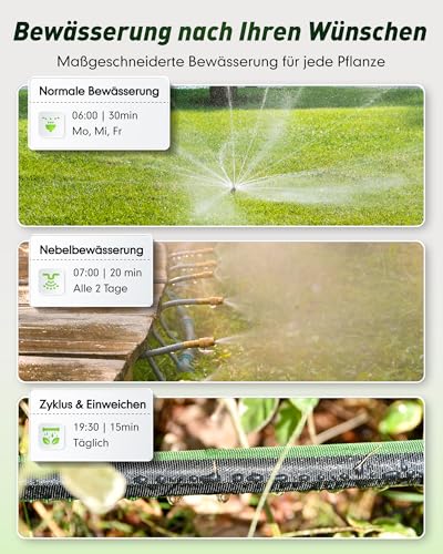 RAINPOINT Irrigation Computer WiFi, Smart WiFi Irrigation Control with Brass Inlet and Outlet & 100 m Gateway, Weather/Soil-Based Automatic Watering for Garden & Lawn, Black