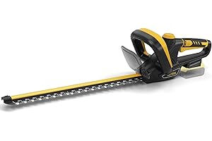 IEBUDA Hedge Trimmer for Dewalt 20V Battery, Cordless Hedge Trimmer with 22'' Dual-Action Blade, 1600RPM, 3/5'' Cutting Width, Rotating Handle & Dual Switch Design (Battery Not Included) (Yellow)