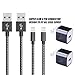 iPowerdirect 2 Pack Wall Adapter Charger 2X 3.3ft 8 Pin USB Nylon Braided Charger Cable For iPhone X iPhone 8 8 Plus 7 7Plus 6 6S Plus 5S 5C 5 iPod Touch 5th Nano 7 (Black Grey)