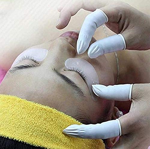 300PCS Multi-Used Disposable Rubber Finger Cots Dust-free Soft Finger Gloves Protector Cover Beauty Tools Accessories for Industry Work Beauty Nail Art Tattoo (White)