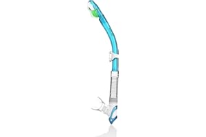 WACOOL Dry Top Snorkel Tube Comfortable Mouthpiece One-Way Purge Valve for Pool Open Water Scuba Lap Swimming Swimmer Training Diving Snorkeling