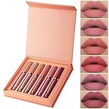 flowop Matte Lip Gloss Set Lip Long Lasting Non-Stick Cup Women Makeup Dresses