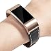Wearlizer Compatible for with Leather Fitbit Charge 2 Bands Special Edition Lavender Rose Gold Buckle Replacement Charge 2 hr Band Straps Accessories Small Large Women Black