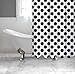 Shower Curtain Black and White Polka Dot, 70in X 78in 100% Polyester - Mildew and Wrinkle Resistant, Bold Classic Pattern Fabric