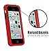 Dailylux iPhone 5C Case,5C Case,PC+Soft Silicone Three Layers Shockproof Armor Anti-Slip Protective Defensive Hard Back Cover for Apple iPhone 5C-Red+Black