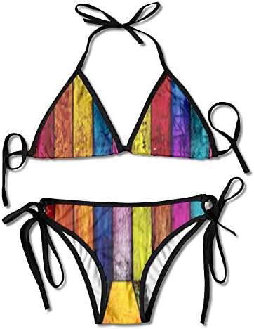 Fashion Women Colourful Grain Bikini Set Beach Bathing Suit