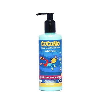 Cocomo Natural - Sunscreen Lotion (SPF 15) and Moisturiser (Body Lotion) for Kids - No Parabens & Sulphates - Minty Sea 300ml (Age: 4 yrs and above)