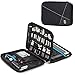 BGTREND Double Layer Electronics Organizer, Nylon Travel Accessories Cord Organizer, Cable Bag Compatible with Passport, Kindle, Camera Accessories, Black