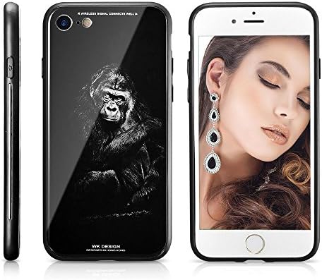 Yespure Tempered Glass Phone Case for iphone 6 plus/6S plus King Kong Gorilla Pattern with Durable TPU Frame Orangutan