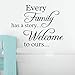 Letter Stickers -Every Family Has a Story Removable Art Vinyl Mural Home Room Decor Wall Stickers (Black, 46x36cm)