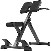 Prapark Adjustable Roman Chair Hyperextension Bench, Steel Frame, Black, 300 lb Capacity, Home Gym Back Training (Blue)