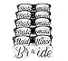 [6 PACK] Bachelorette Party Wedding Sunglasses Set for Bridal Party - Bridal Party Favors - Fun Photo Props Novelty Ideas (Black)