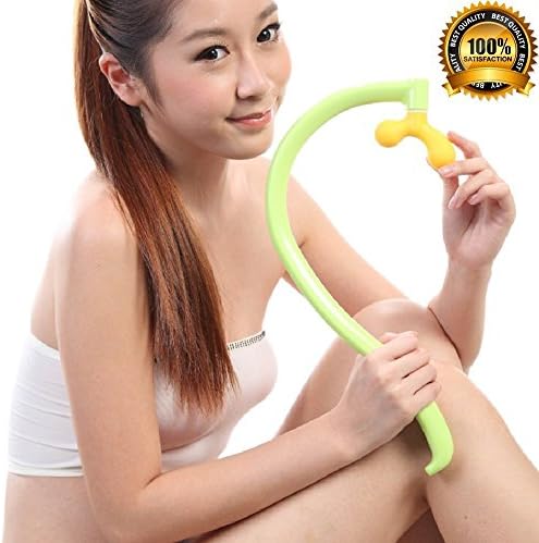 SPJ: Acupressure Trigger Point Manual Massage Tool Back Hook Germanium Self Massager Stiff Neck Remove (red)