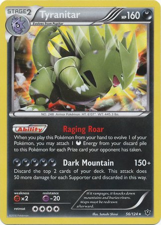 Pokemon - Tyranitar (56/124) - XY Fates Collide - Holo