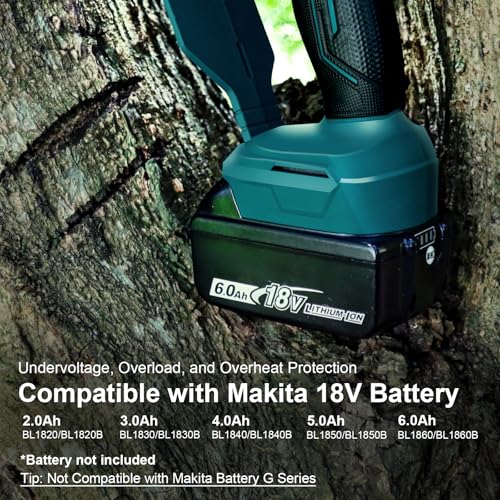 QUPERR Battery Pruning Saw 15 cm Compatible with Makita 18 V Battery, Brushless Mini Battery Chainsaw with Automatic Chain Lubrication for Wood Cutting and Gardening (without Battery and Chain Oil)