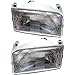Evan Fischer Driver and Passenger Side Headlight for Ford F-150 1992-1997 Halogen With bulbs Replaces # F2TZ13008A, F2TZ13008B