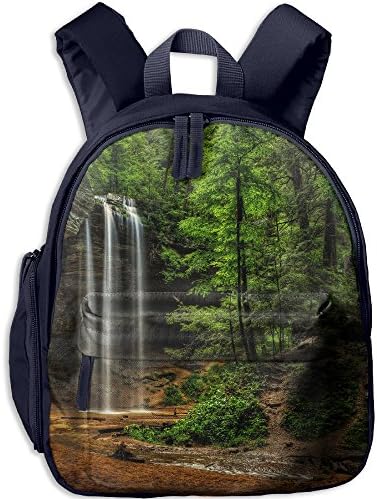Kids Children Backpack Forest River Lightweight Oxford Waterproof School Book Bag Double Zipper Closure