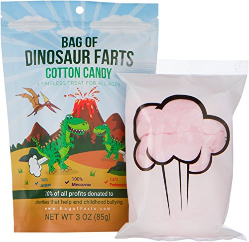 Bag of Dinosaur Farts Cotton Candy (Cotton Candy) Funny Unique Gag Gift for Friends, Mom, Dad, Birthday Girl, Boy