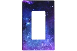 ULQUIEOR Galaxy Blue Single Rocker Light Switch Cover Wall Plate Decorative Outlet 1 Gang Faceplate for Kids Girls Bedroom Kitchen Funny Room Decor 4.40" X 2.70"