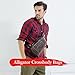 Contacts Vintage Genuine Leather Mens Alligator Daypack Crossbody Travel Shoulder Bag Coffee, Dark Brown, one size