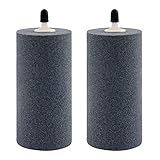 2-Pack Air Stone Cylinder 4 x 2 Inch Micropore Design Mineral Bubble Diffuser for Hydroponics Air Pump