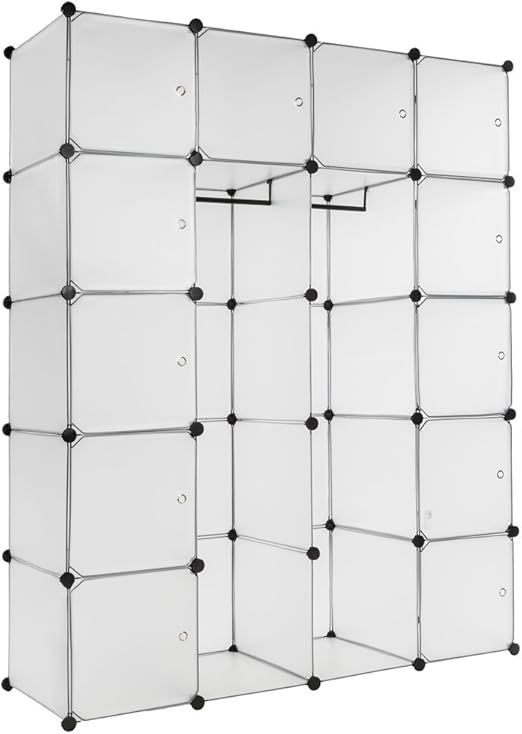 Tectake Xxl Steckregal Kleiderschrank Schrank Regal Kunststoff Mit Kleiderstange 147x47x183cm Diverse Farben Weiss Nr 401579 Amazon De Kuche Haushalt