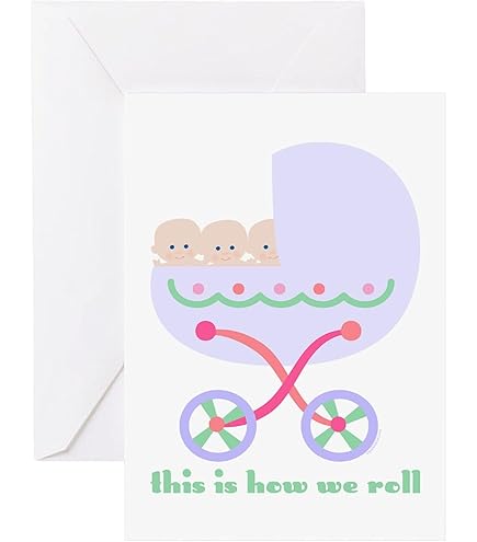 WHITE COTTON CARDS Silver Rattles Triplets Congratulations It’s Triple The Fun Handmade New Baby