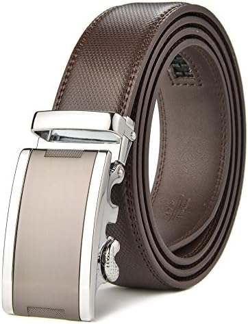 KMBEST Men's Leather Ratchet Dress Belts with Automatic Buckle Gift Box (UP TO 42" Waistline, Brown09)