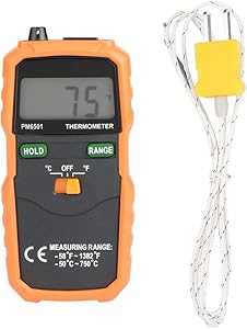 Peakmeter PM6501 LCD Digital Instant-Read Thermometer Temperature Meter with Type K Thermocouple Sensor Probe