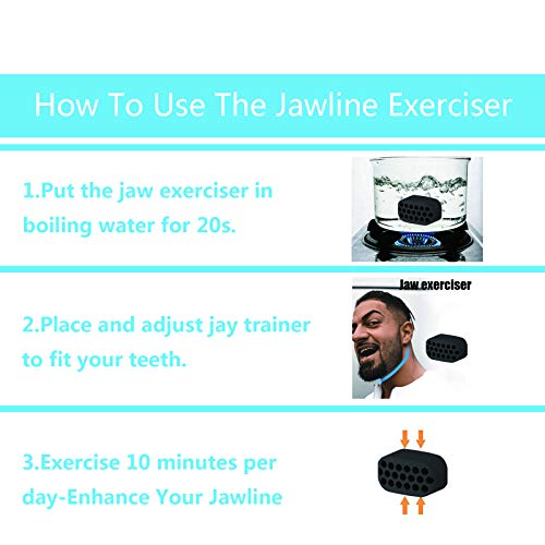 Jawline Exerciser Jaw, Jawzr Facial Exerciser Chewing Exerciser, Help Reduce Stress and Cravings, Facial Care, Double Chin Jaw Exerciser Bpa Free (Gray+Black-2PC)