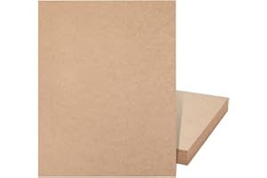 Technology Island Lot de 12 feuilles d'aggloméré en bois MDF de 6,35 mm pour travaux manuels, gravure, peinture (22,9 x 30,5 