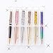 PASISIBICK Ballpoint Pens for Women, Bling Crystal Liquid Metal Ballpen with Black Ink(6pcs)
