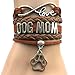 DOLON Infinity Love Dog Mom Paw Bracelet-Handmade Pet Friendship Leather Gift