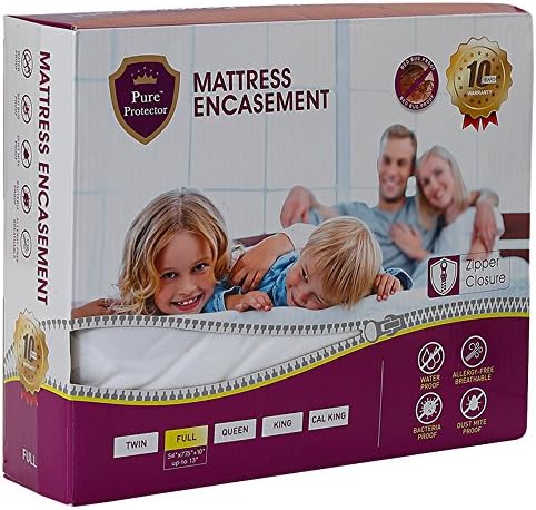 Hypoallergenic Breathable 100% Waterproof, Bed Bug and DUST MITE Resistant Cal King Size Zippered PURE PROTECTOR ENCASEMENT'S and Protectors