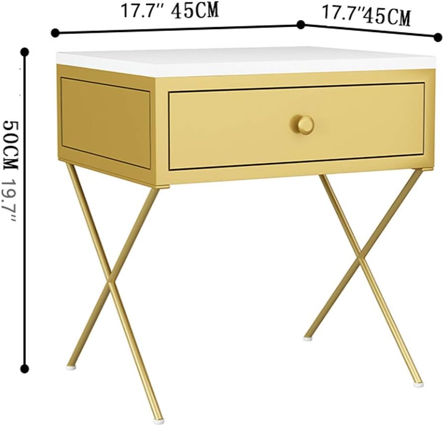 Nightstand Wrought Iron Bedside Table Nordic Vintage Cabinet Bedroom Furniture Nightstand Table Simple Modern Storage End Tables End Table Color Gold Amazon Ca Home Kitchen