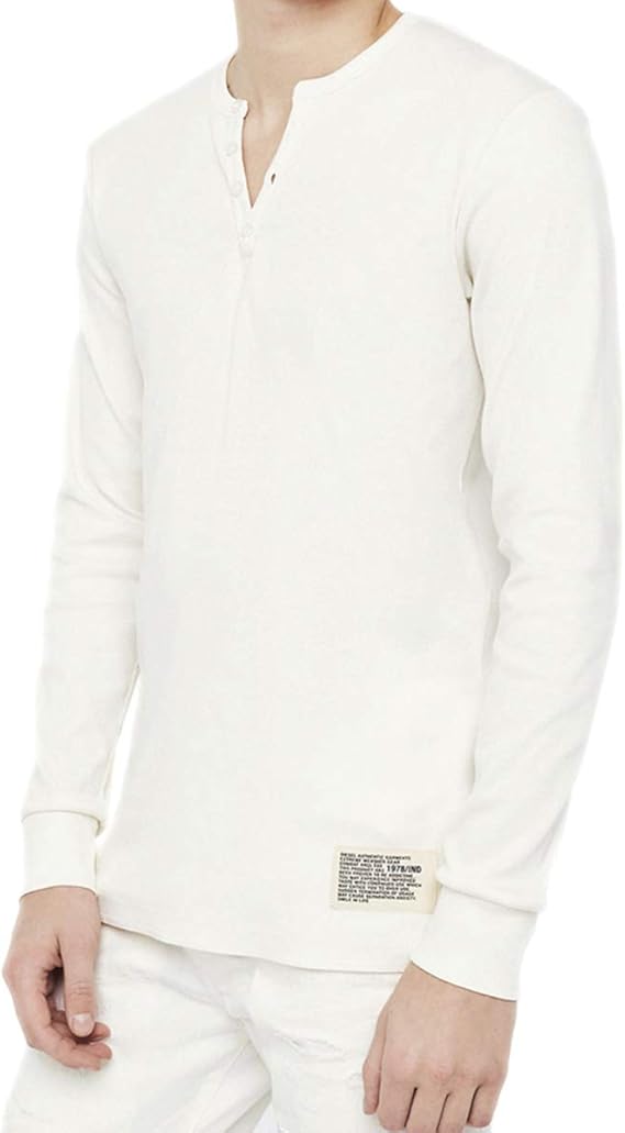 Amazon ディーゼル Diesel メンズ Tシャツ ヘンリーネック長そでtシャツ 00sqgv0watn Xl ホワイト 129 Tシャツ カットソー 通販