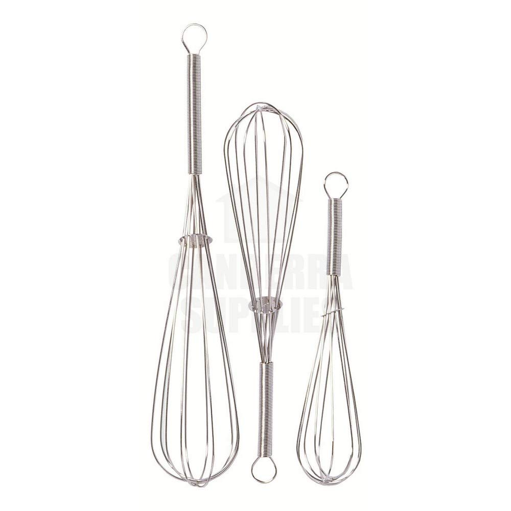 Chef Aid Balloon Whisks, Made with Stainless Steel Wires and traditionally Balloon Shaped to aid Effortless Whisking, Stirring, Blending and Beating, Set of 3 Whisk (8, 9 and 10 inch Whisks)