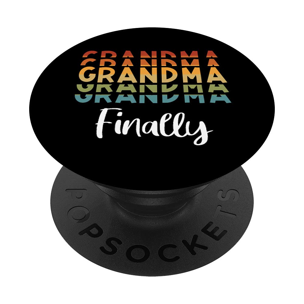 Grandma Pregnancy Announcement Promoted To Grandma Rainbow PopSockets Swappable PopGrip