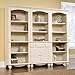 Sauder Harbor View Library/Bookcase With Doors , Antiqued White finish