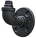 DIY CARTEL Industrial Pipe Coat Hat Towel Plant & Robe Hook Commercial Grade Black Malleable Iron - Vintage Rustic Steampunk Farmhouse Furniture/Decor (90 Degree)